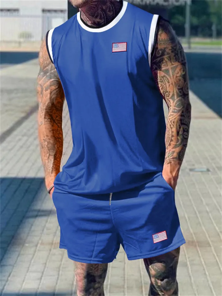 Men's Summer Sleeveless Sports Outfit Sets