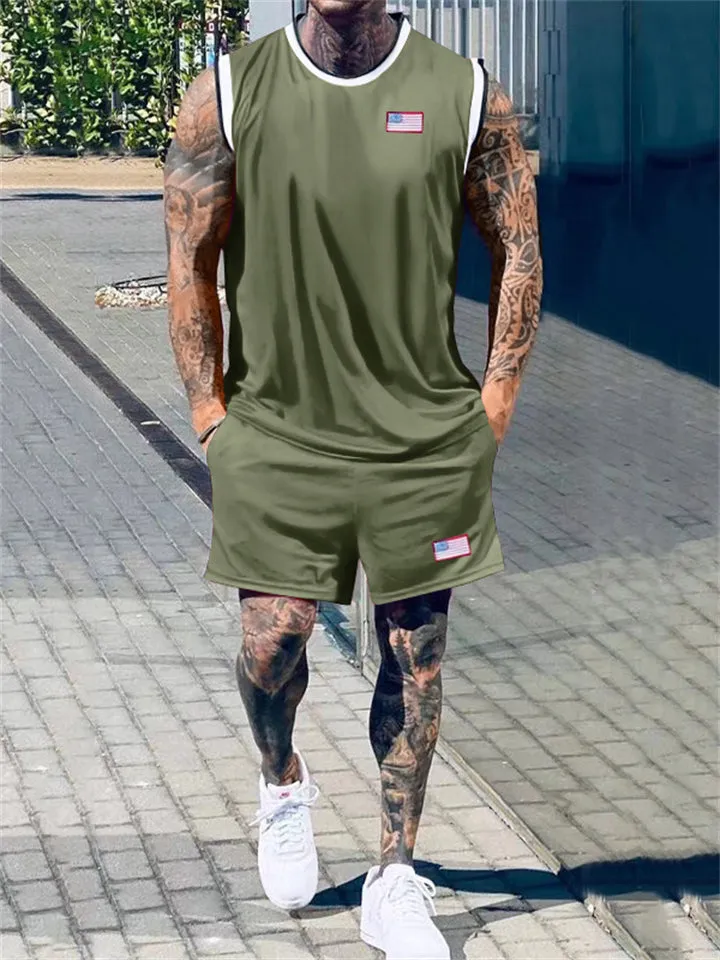 Men's Summer Sleeveless Sports Outfit Sets