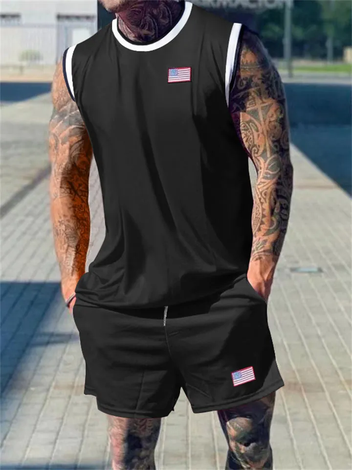 Men's Summer Sleeveless Sports Outfit Sets