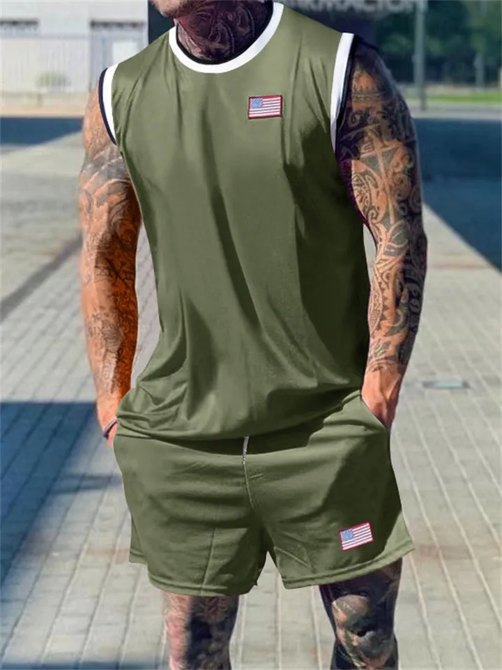 Men's Summer Sleeveless Sports Outfit Sets