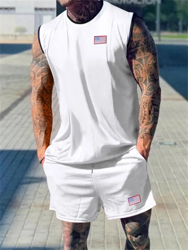 Men's Summer Sleeveless Sports Outfit Sets