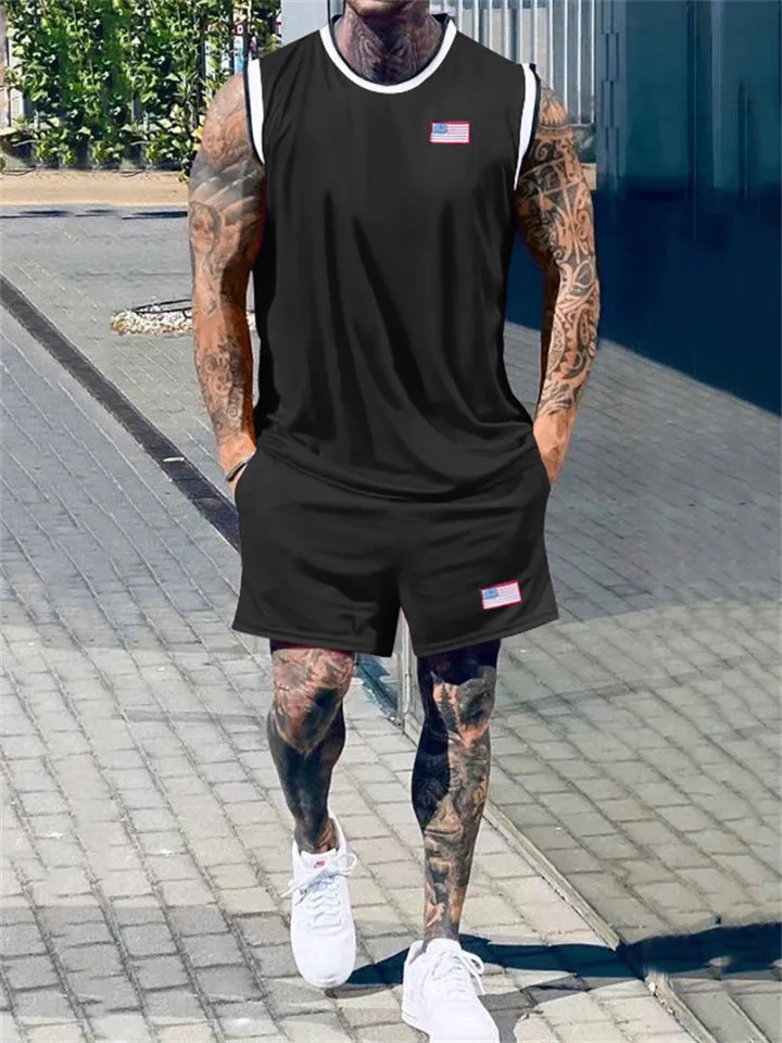 Men's Summer Sleeveless Sports Outfit Sets