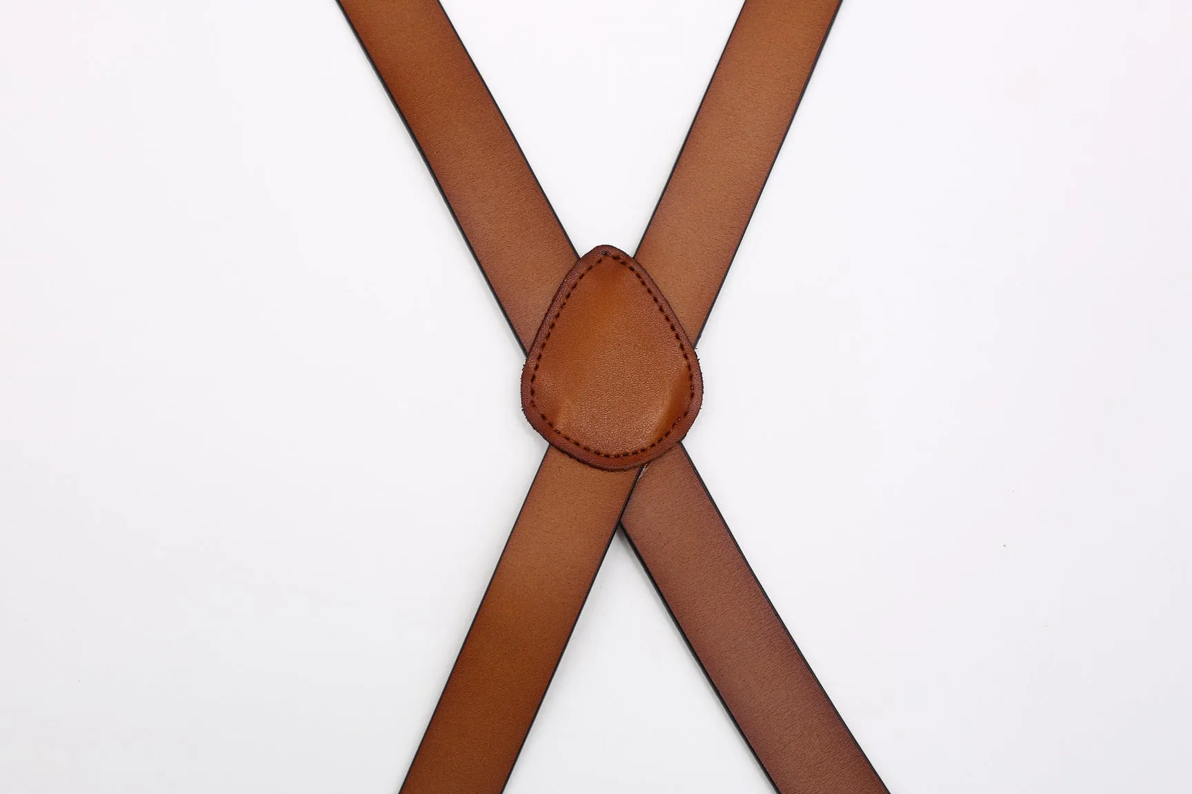 Mens Suspenders X Back Design Leather Suspenders Adjustable Brown Braces Groomsmen Gift for Wedding