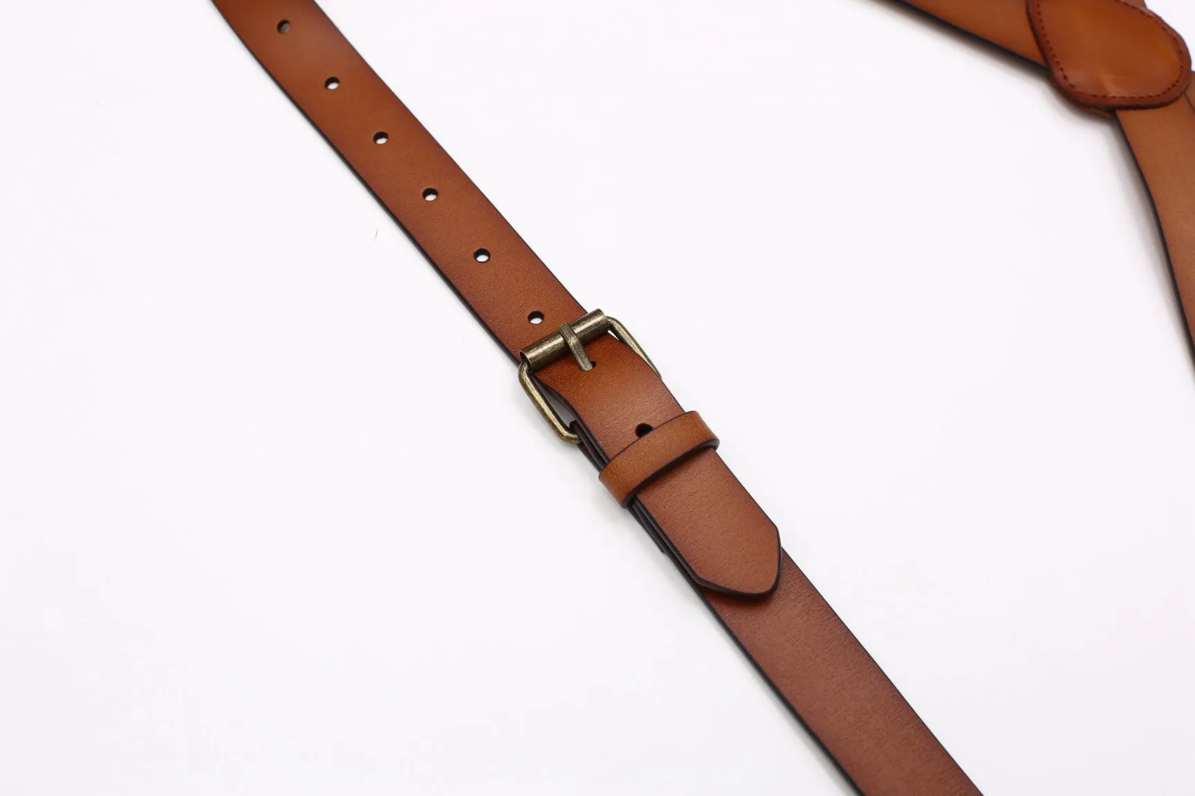 Mens Suspenders X Back Design Leather Suspenders Adjustable Brown Braces Groomsmen Gift for Wedding