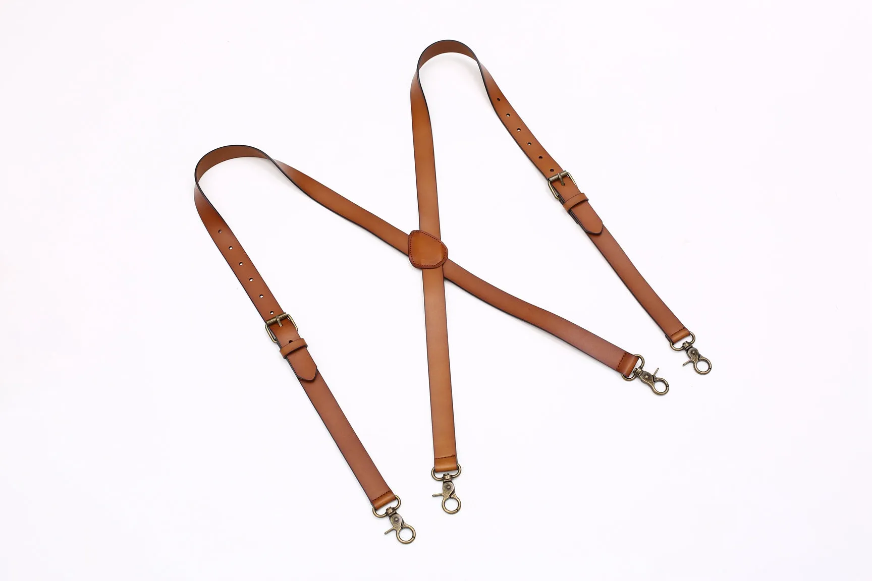 Mens Suspenders X Back Design Leather Suspenders Adjustable Brown Braces Groomsmen Gift for Wedding