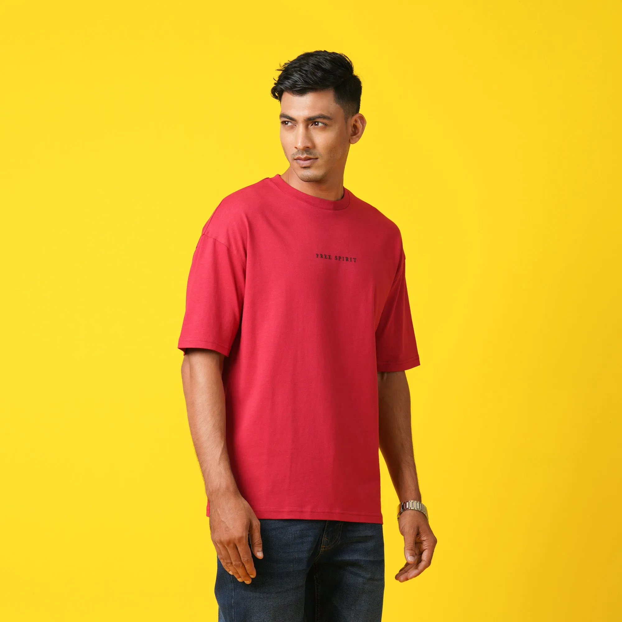 Mens T- Shirt-Vintage Red
