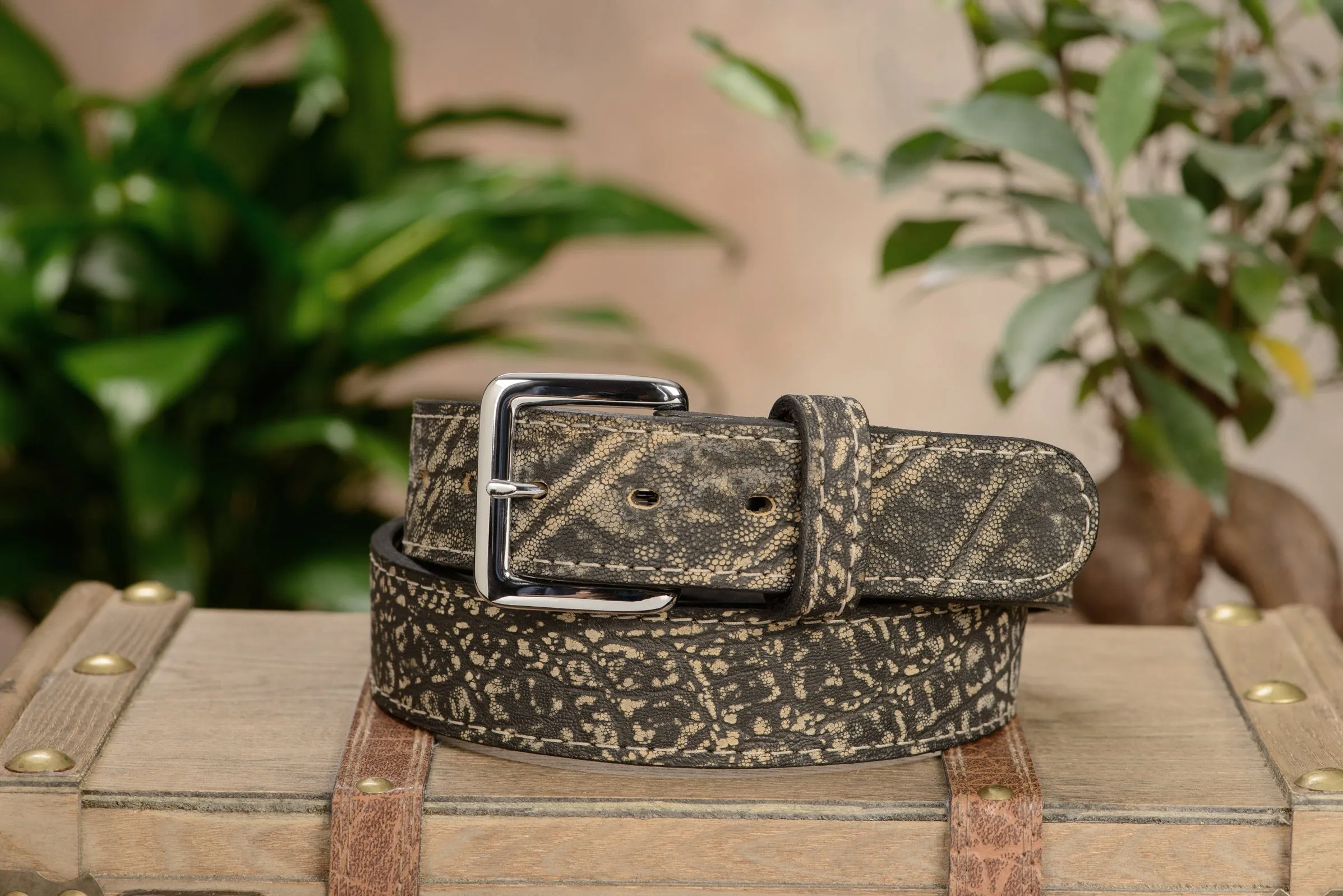 Men's Tree Bark Elephant Leather Belt