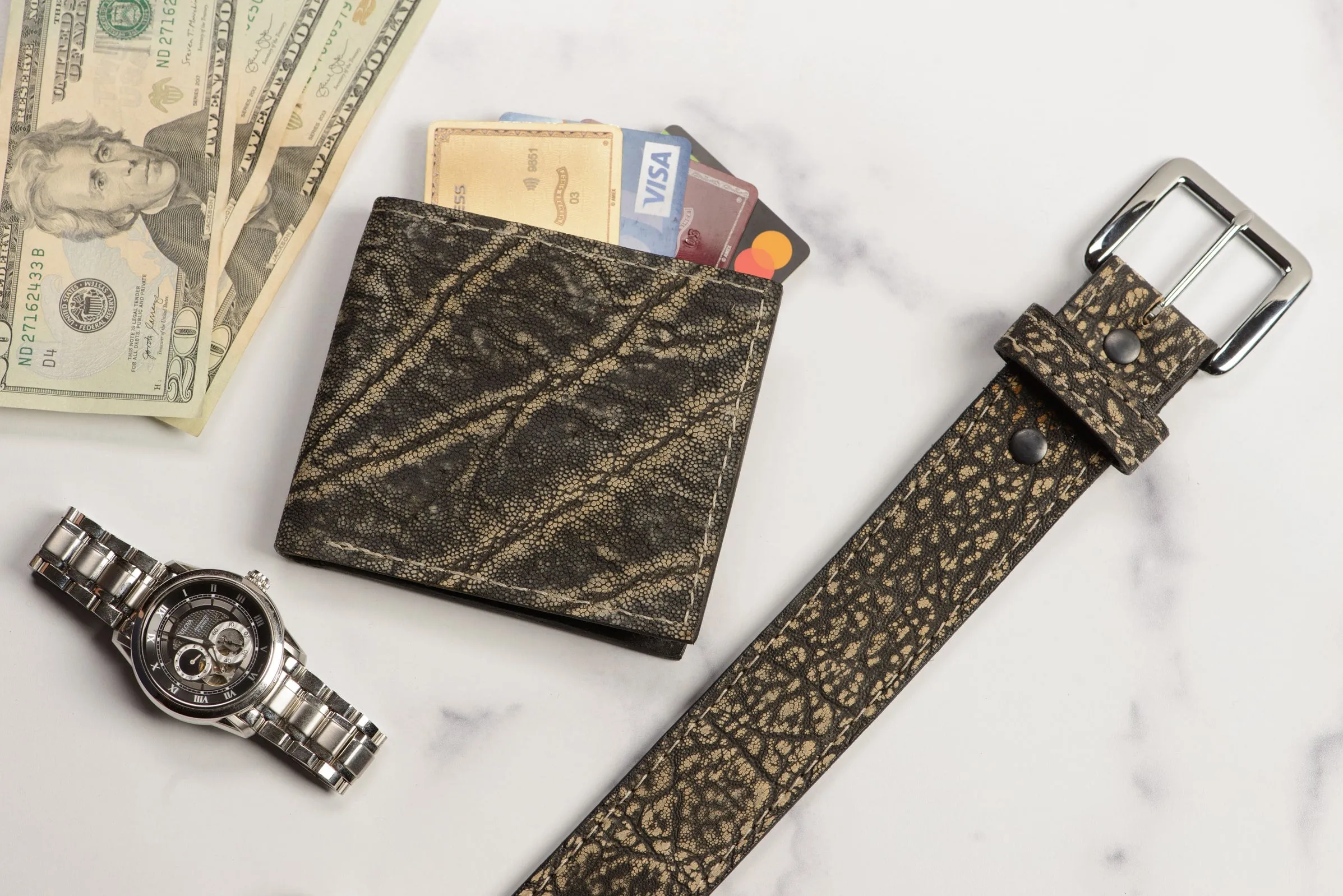 Men's Tree Bark Elephant Leather Belt