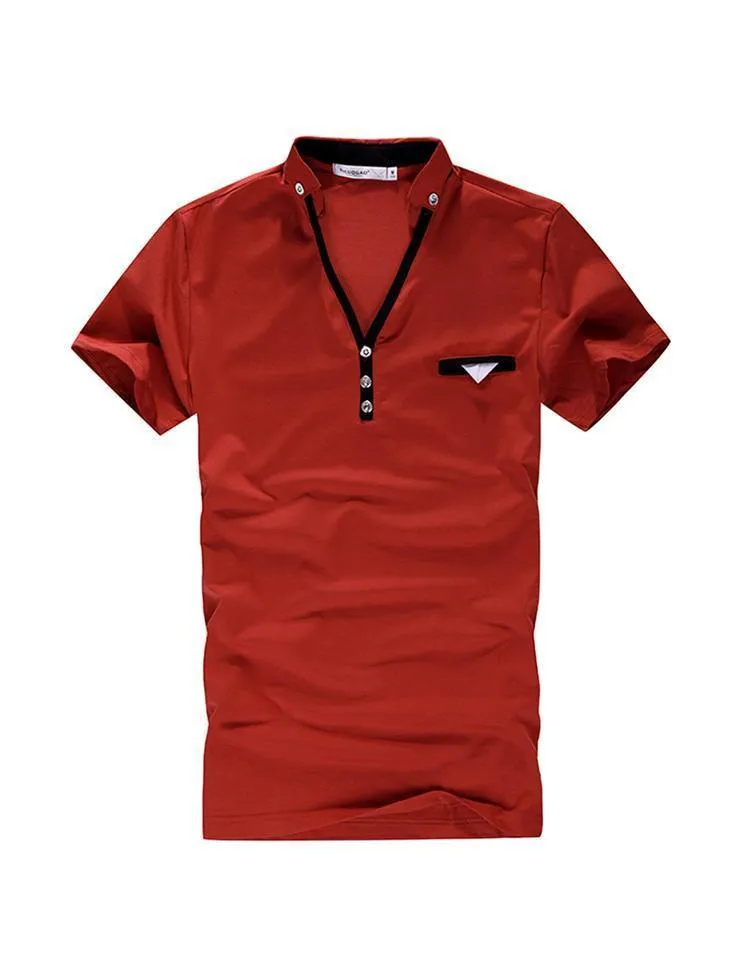 Men's Turn Down Collar Polo With Pocket Decoration