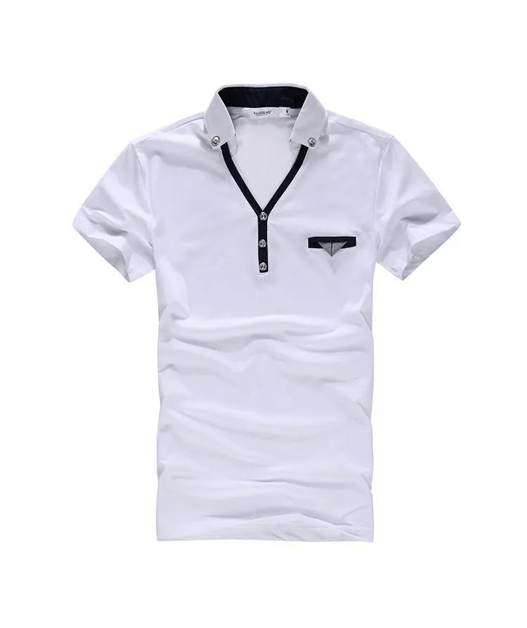 Men's Turn Down Collar Polo With Pocket Decoration