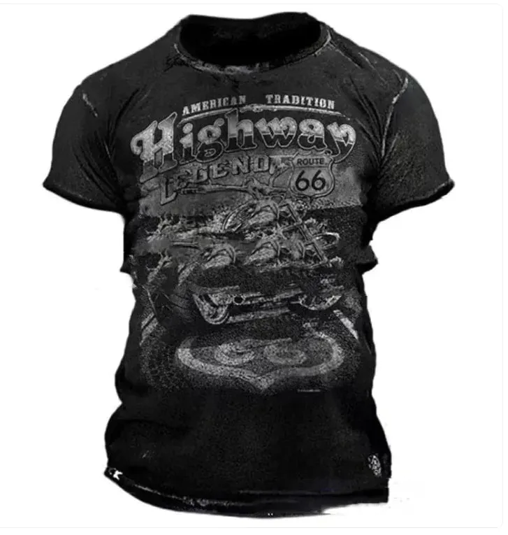 Men's Vintage 3D Print T-Shirt: Classic American Style