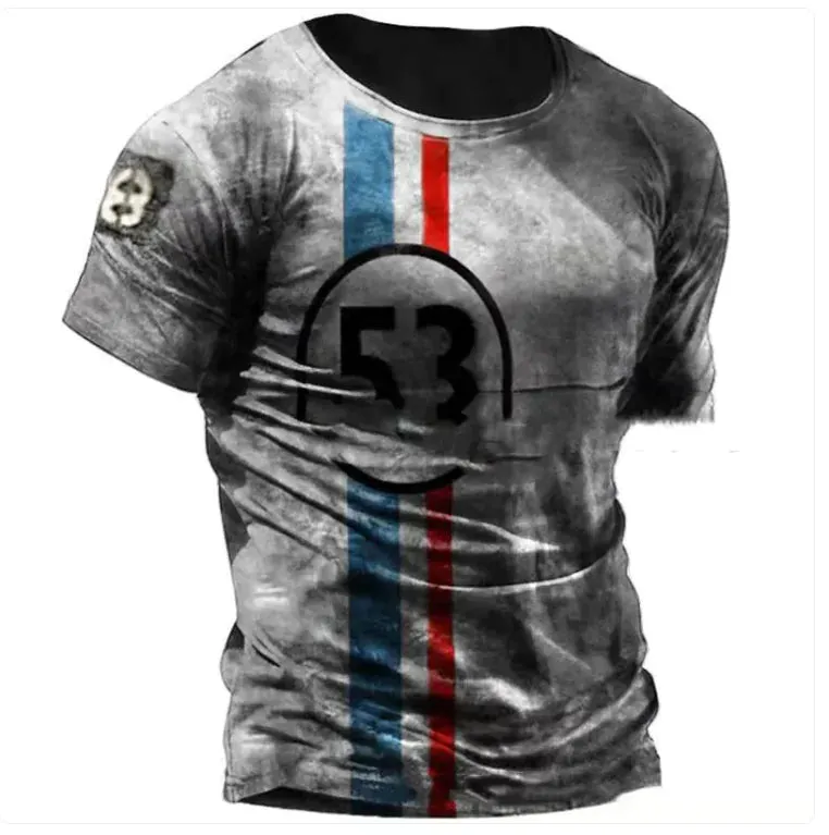 Men's Vintage 3D Print T-Shirt: Classic American Style
