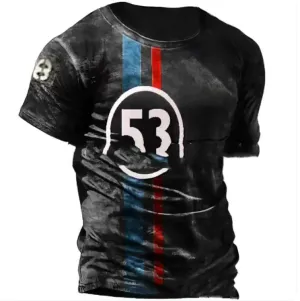 Men's Vintage 3D Print T-Shirt: Classic American Style