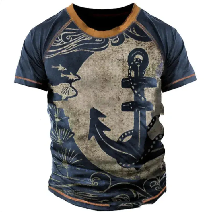 Men's Vintage 3D Print T-Shirt: Classic American Style