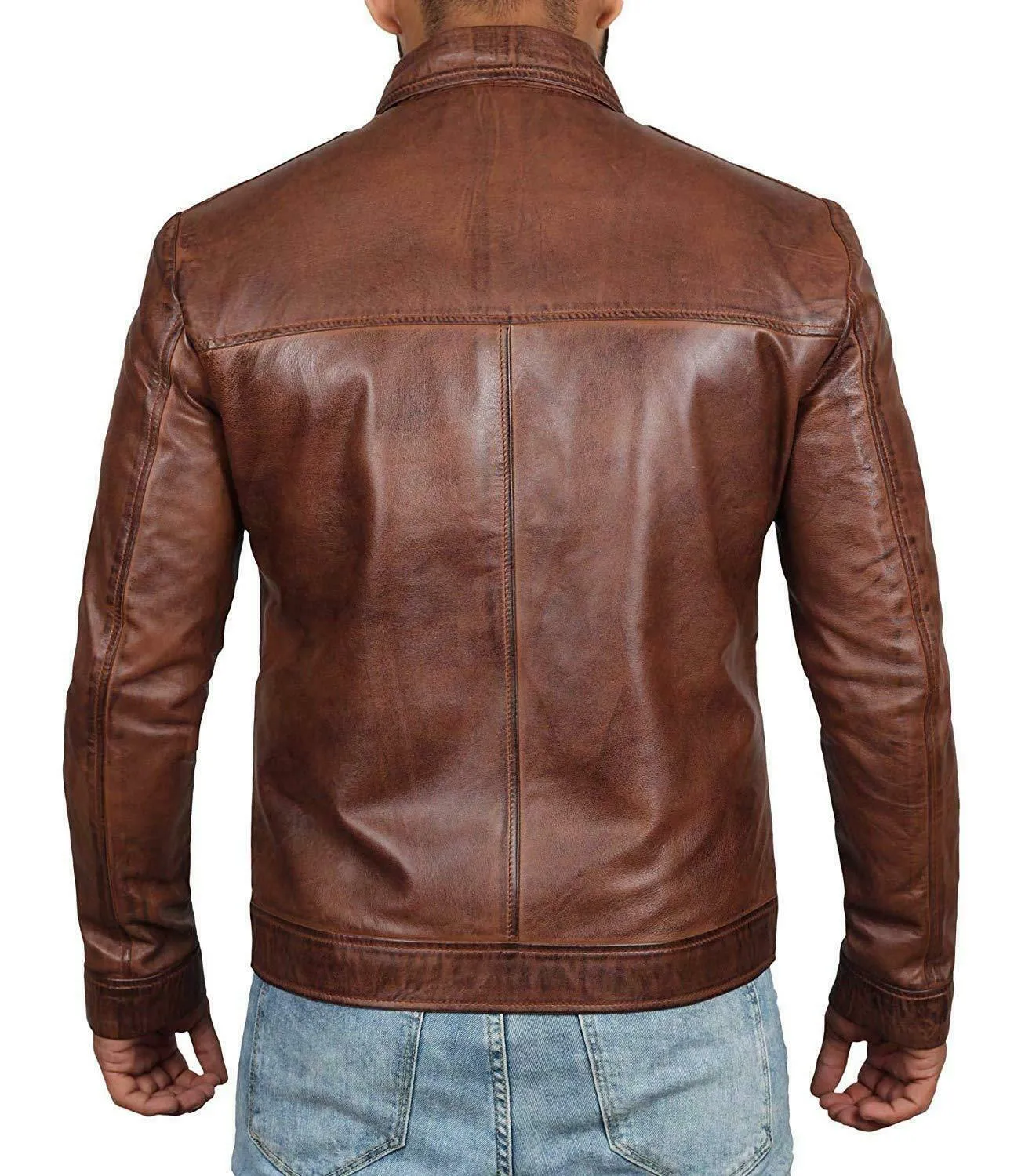 Men's Vintage Brown Leather Jacket MG03