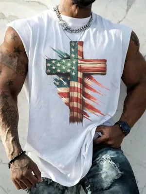 Men's Vintage Flag Print Tank Top