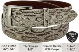 Men's Viper Snake Skin Designer Full Grain Leather Belt **Made To Order Allow 5 To 6 Weeks To Ship