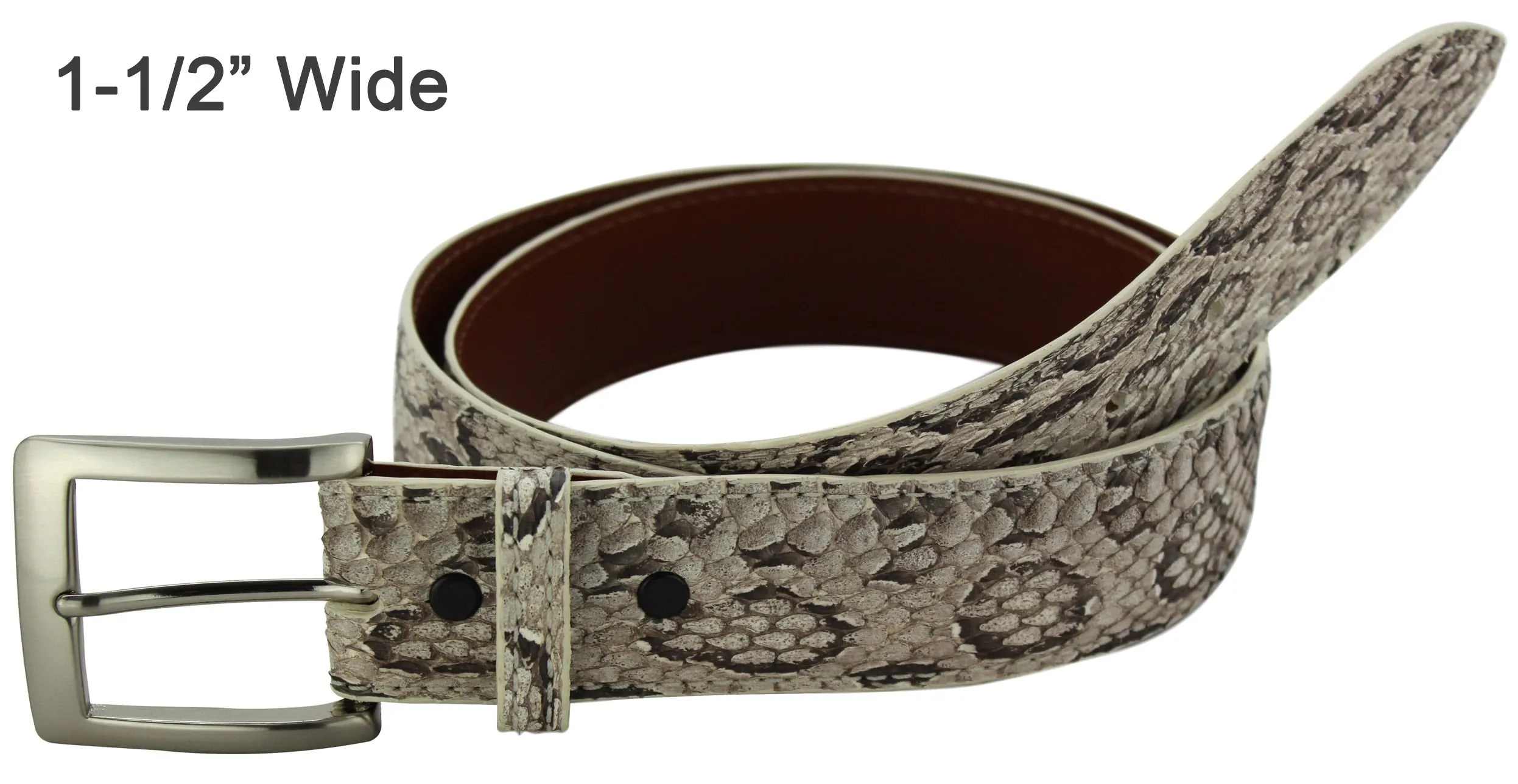 Men's Viper Snake Skin Designer Full Grain Leather Belt **Made To Order Allow 5 To 6 Weeks To Ship