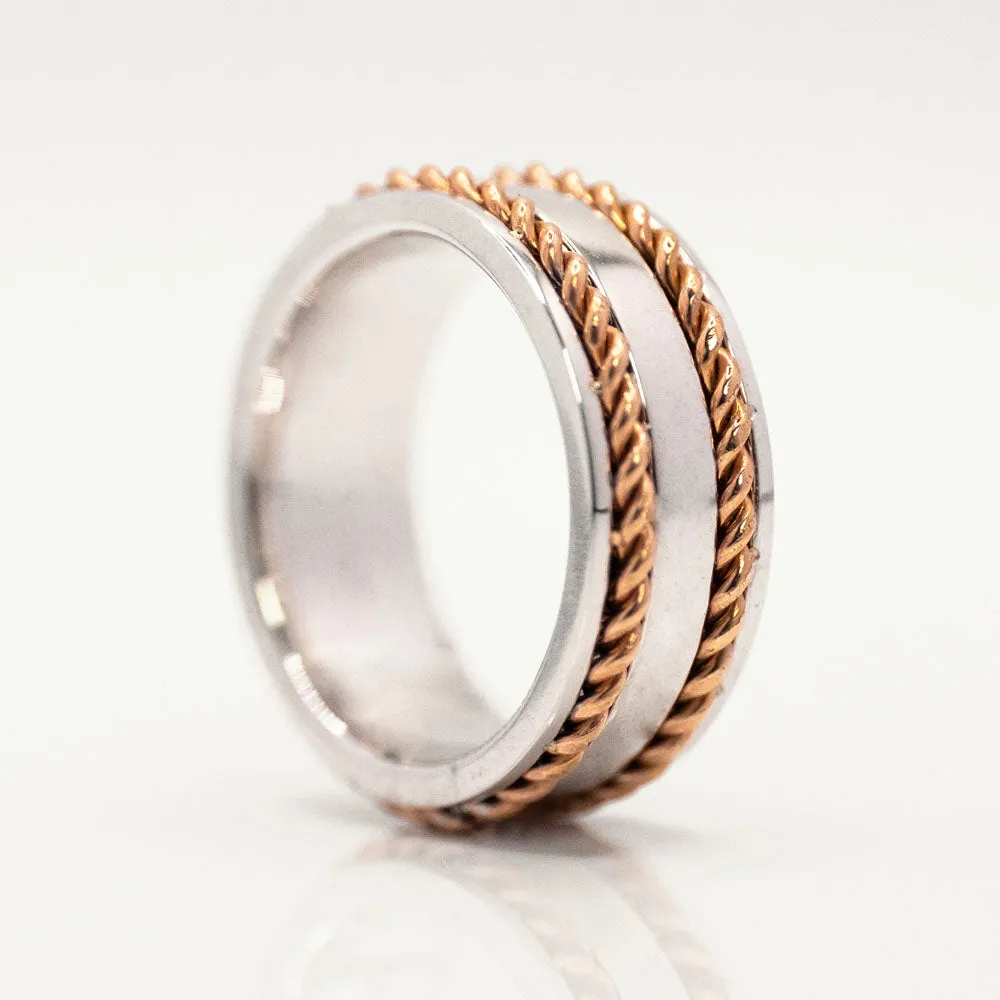 Men's Wedding Band in 14k Two-Tone Gold
