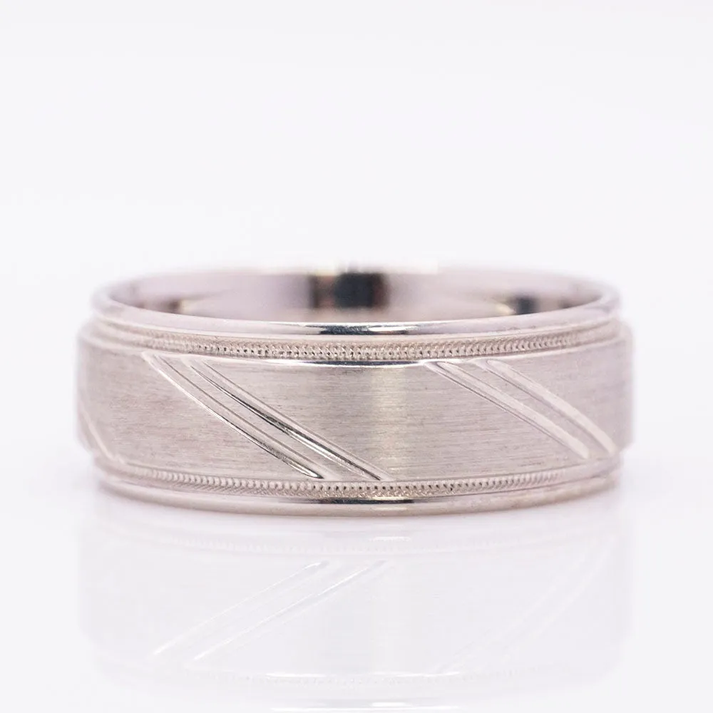 Men's Wedding Band in 14k White Gold