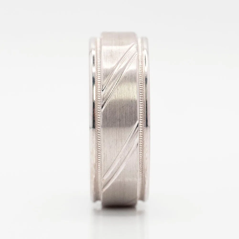 Men's Wedding Band in 14k White Gold