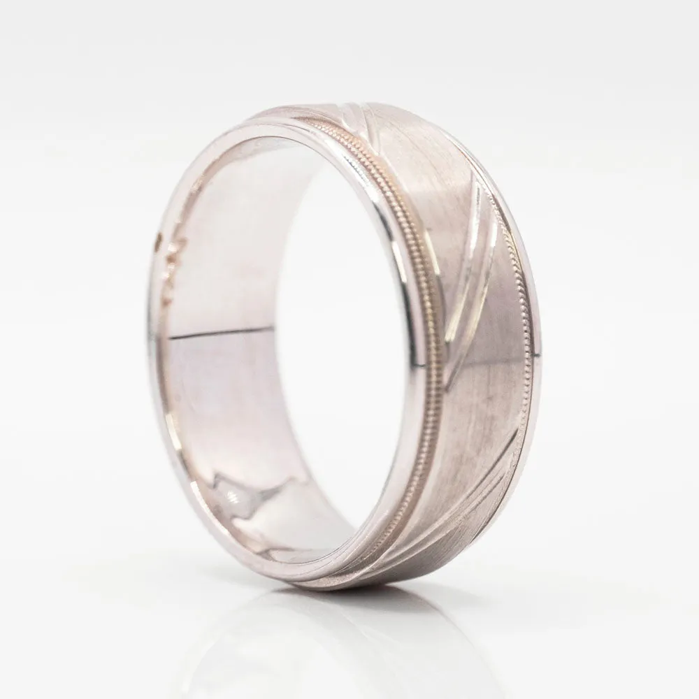 Men's Wedding Band in 14k White Gold