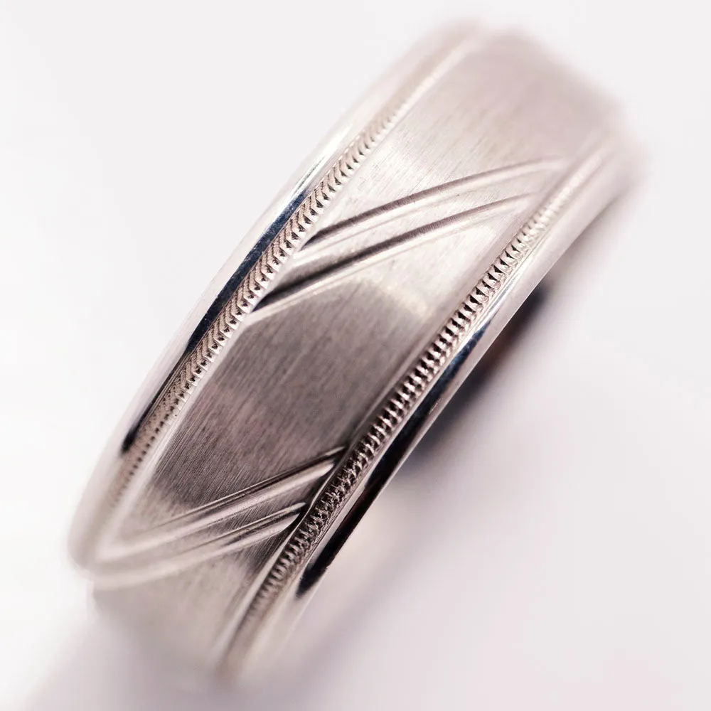 Men's Wedding Band in 14k White Gold