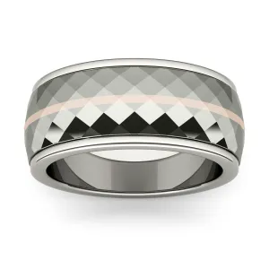 Men's Wedding Band in Titanium and 14K Gold