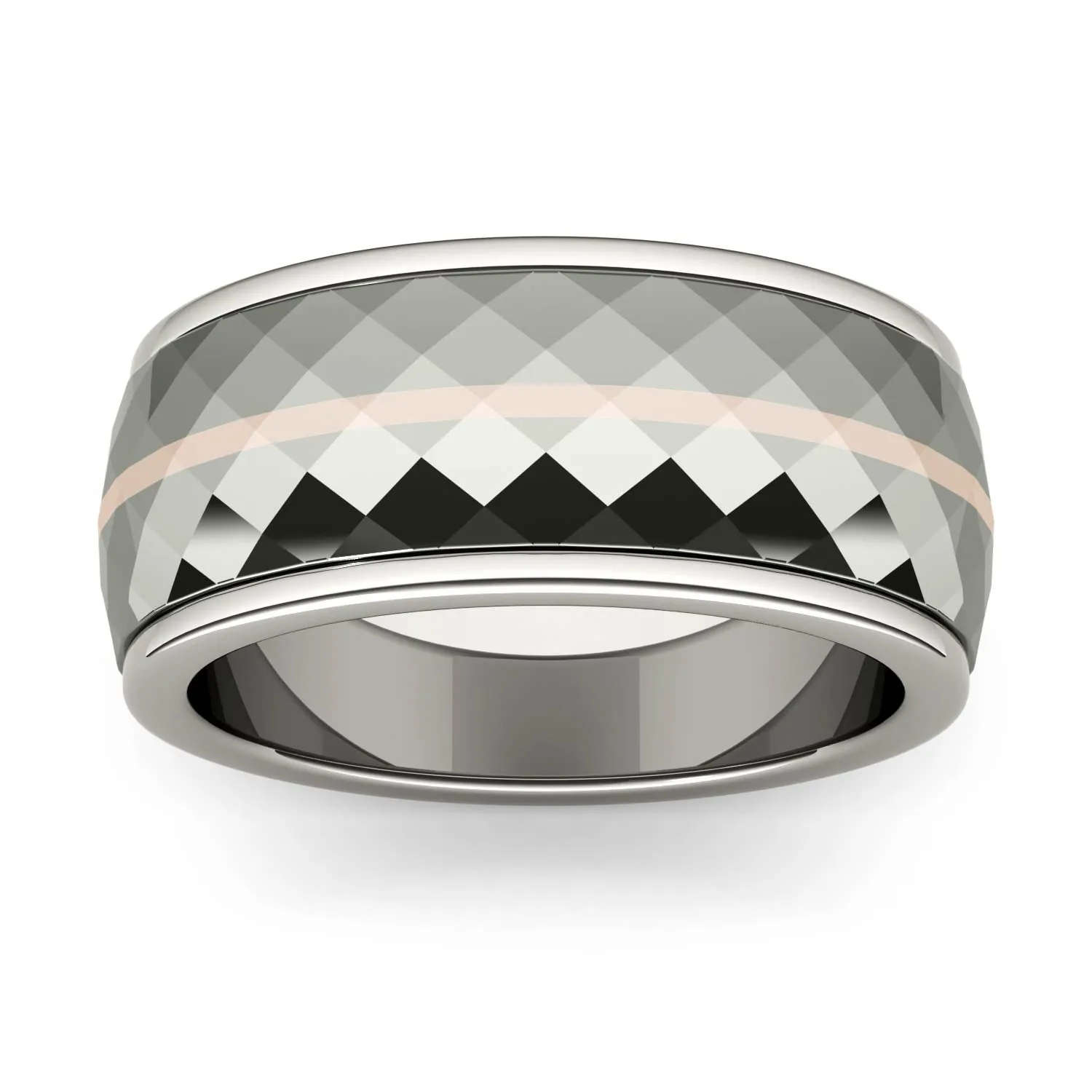 Men's Wedding Band in Titanium and 14K Gold