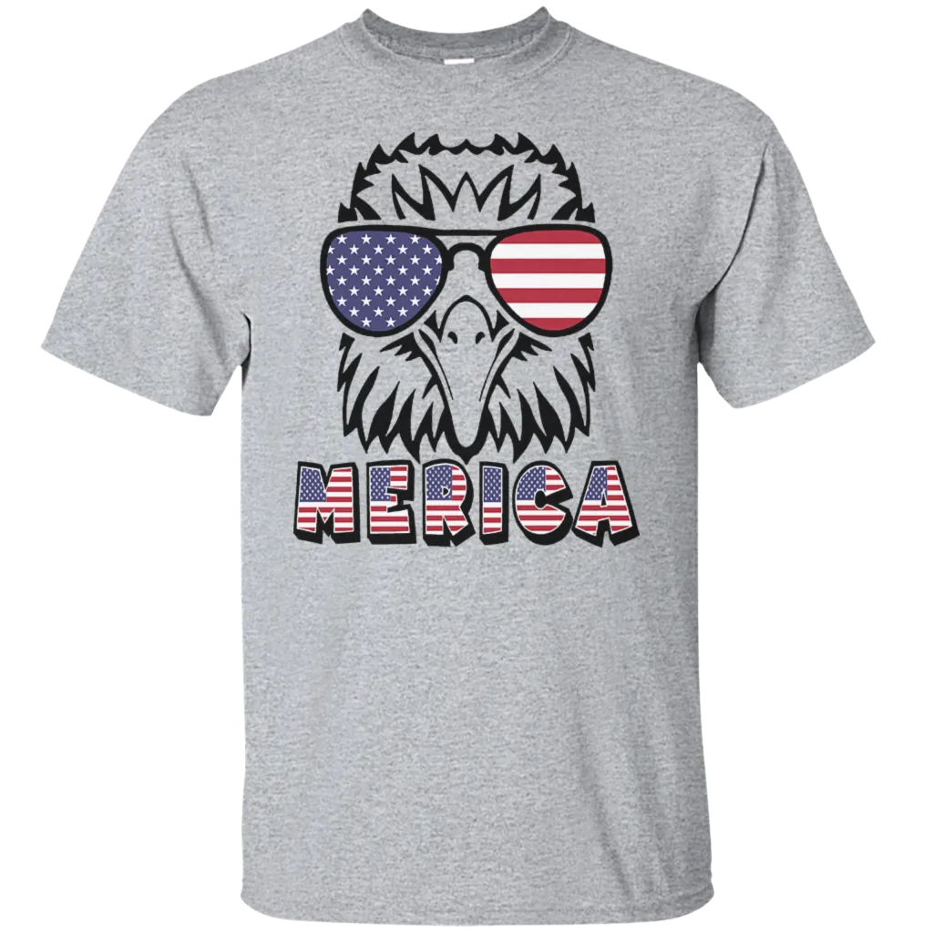 Merica Eagle Head Glasses Since 1776 American Flag Patriotic Independence Day July 4th Gift Unisex T-Shirt