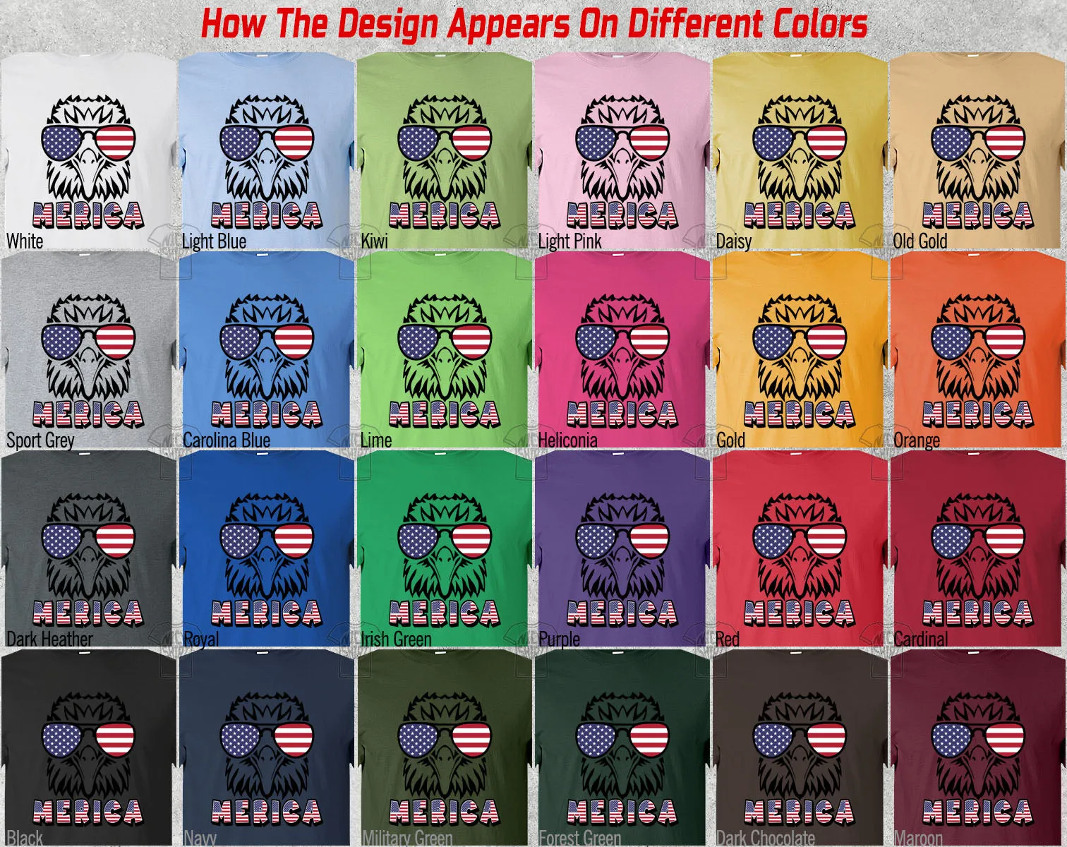 Merica Eagle Head Glasses Since 1776 American Flag Patriotic Independence Day July 4th Gift Unisex T-Shirt