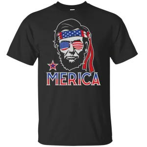 Merica Lincoln Independence Day July 4th American Flag US Veteran Army American Flag Gift Unisex T-Shirt