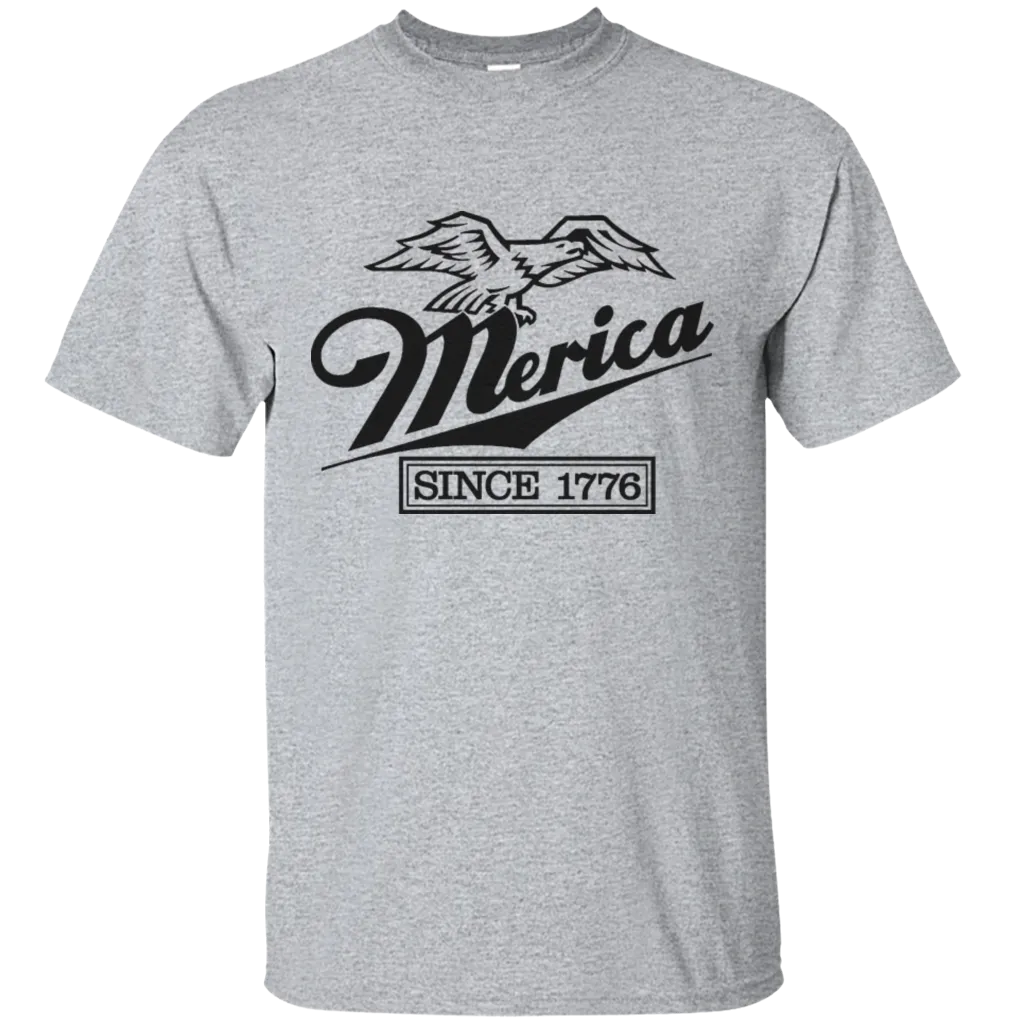 Merica Since 1776 American Eagle Beer Flag Patriotic Independence Day July 4th US Veteran Army Gift Unisex T-Shirt