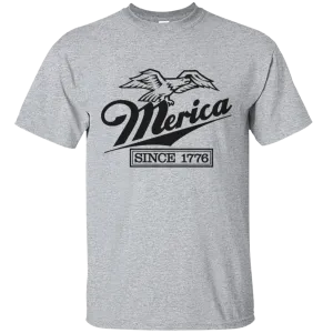 Merica Since 1776 American Eagle Beer Flag Patriotic Independence Day July 4th US Veteran Army Gift Unisex T-Shirt