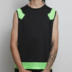 MESHED UP VEST BLACK / GREEN