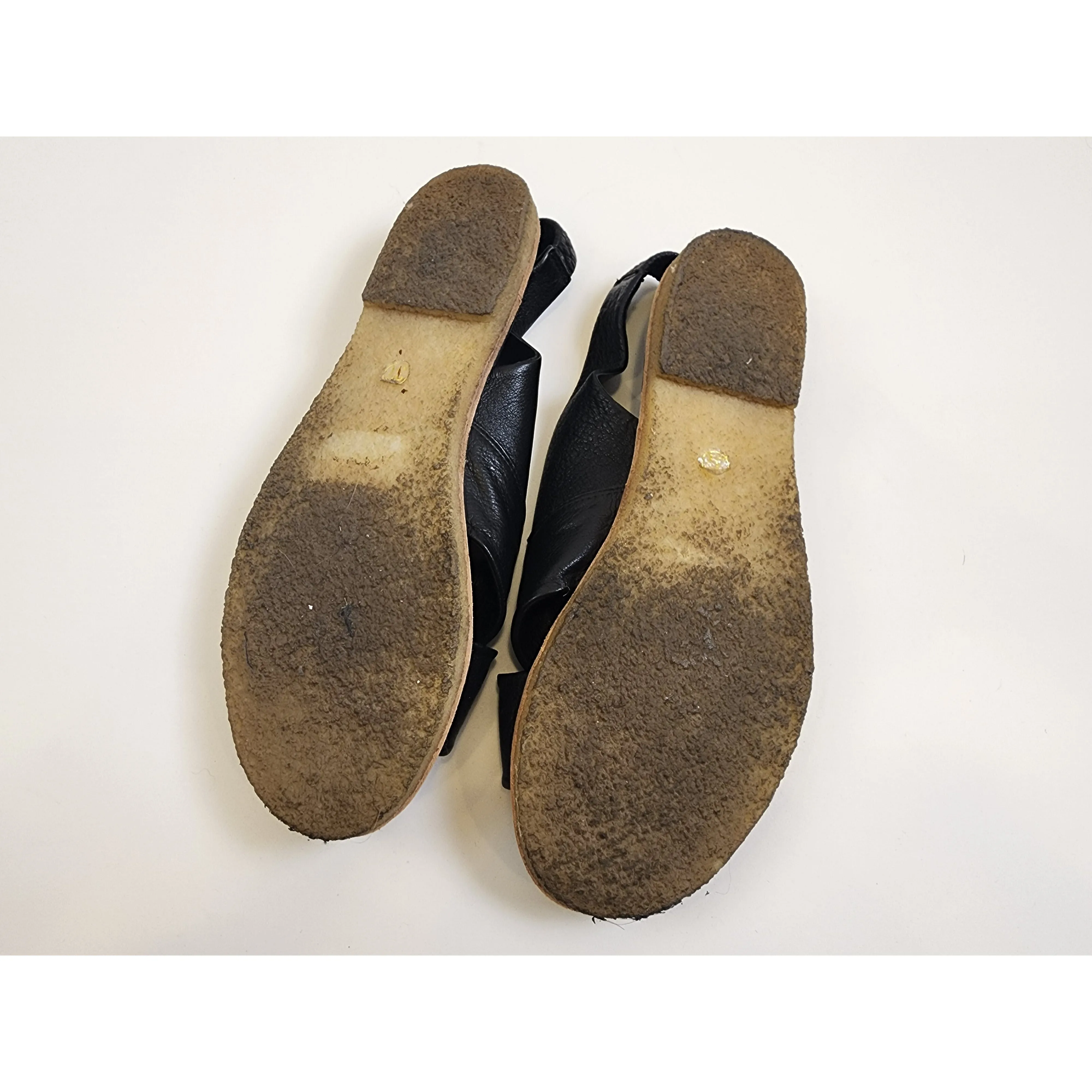 Midas "Juggle" black leather flat slingbacks size 37
