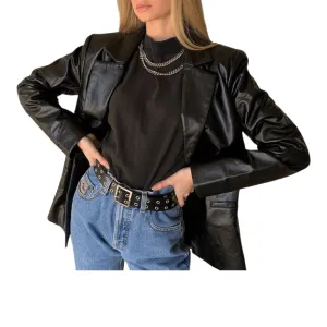 Midnight Shadow Black Leather Jacket