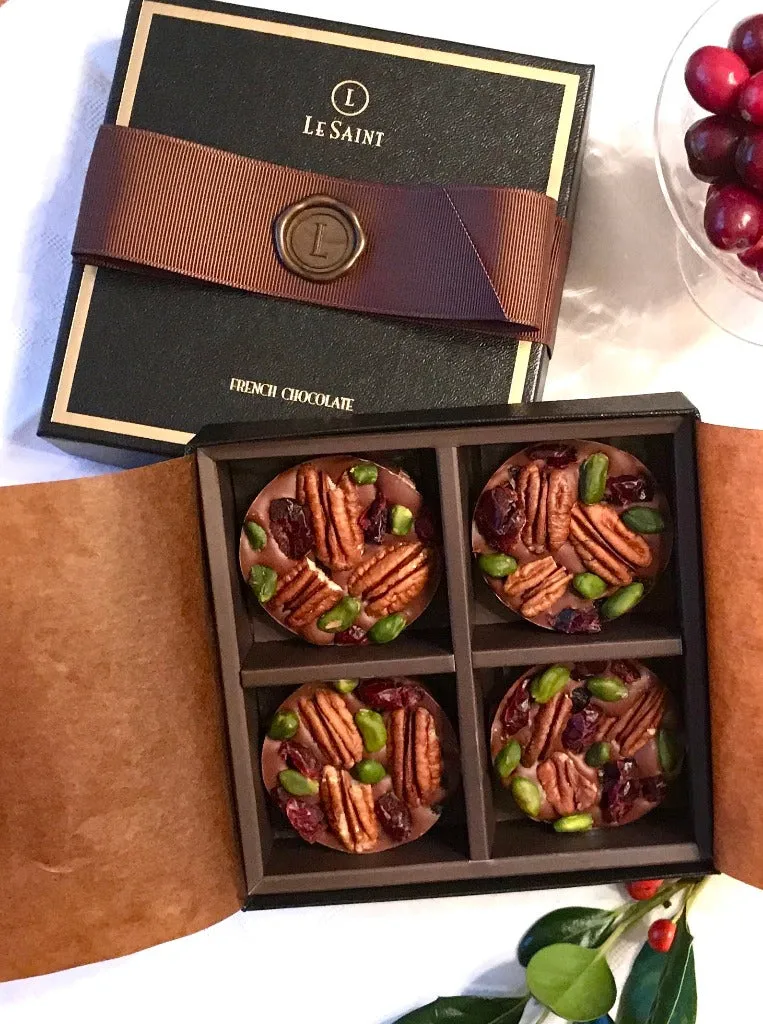 Milk Chocolate Pistachio-Cranberry Mendiant