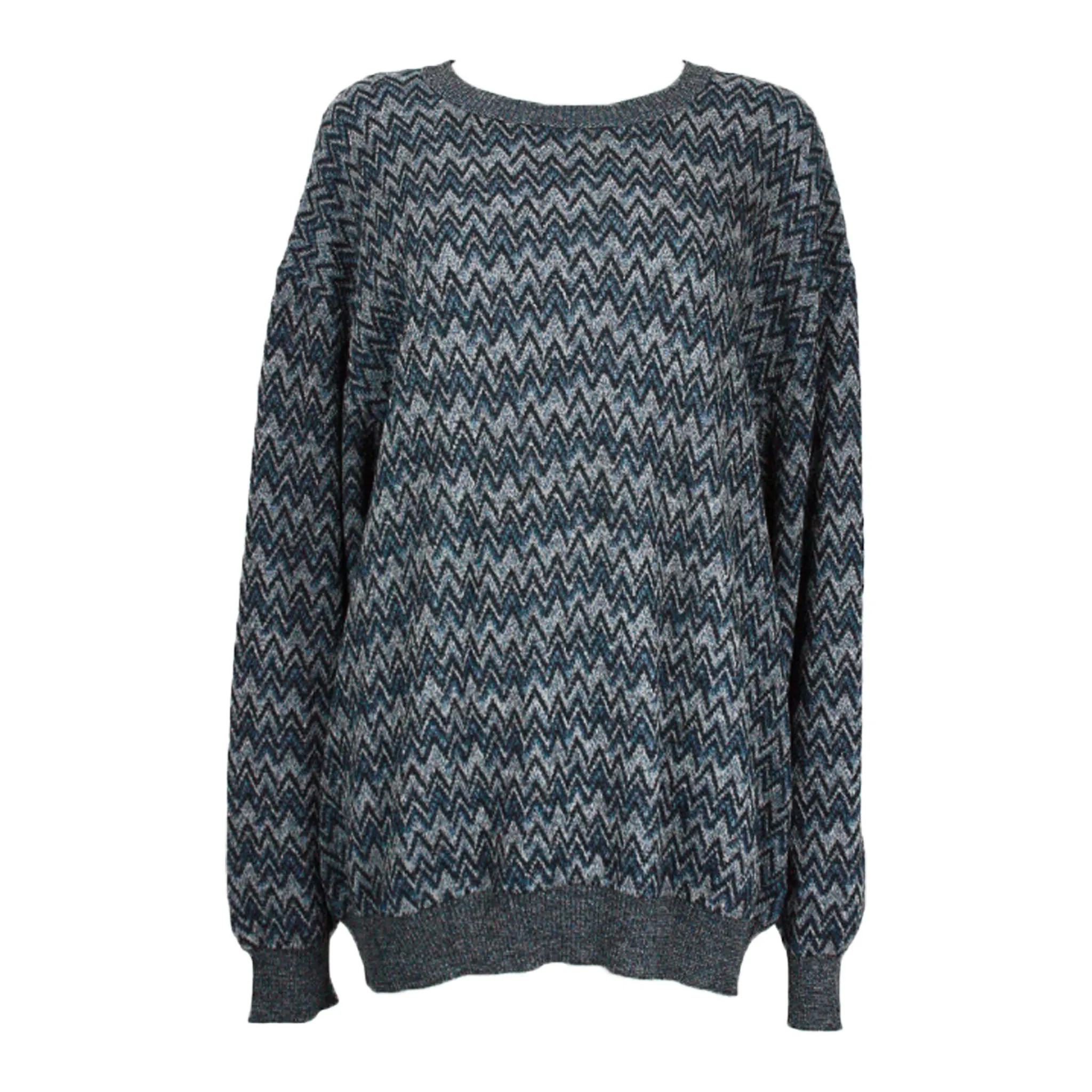 MISSONI Men's Circa 1990s Multicolor Zig Zag Sweater
