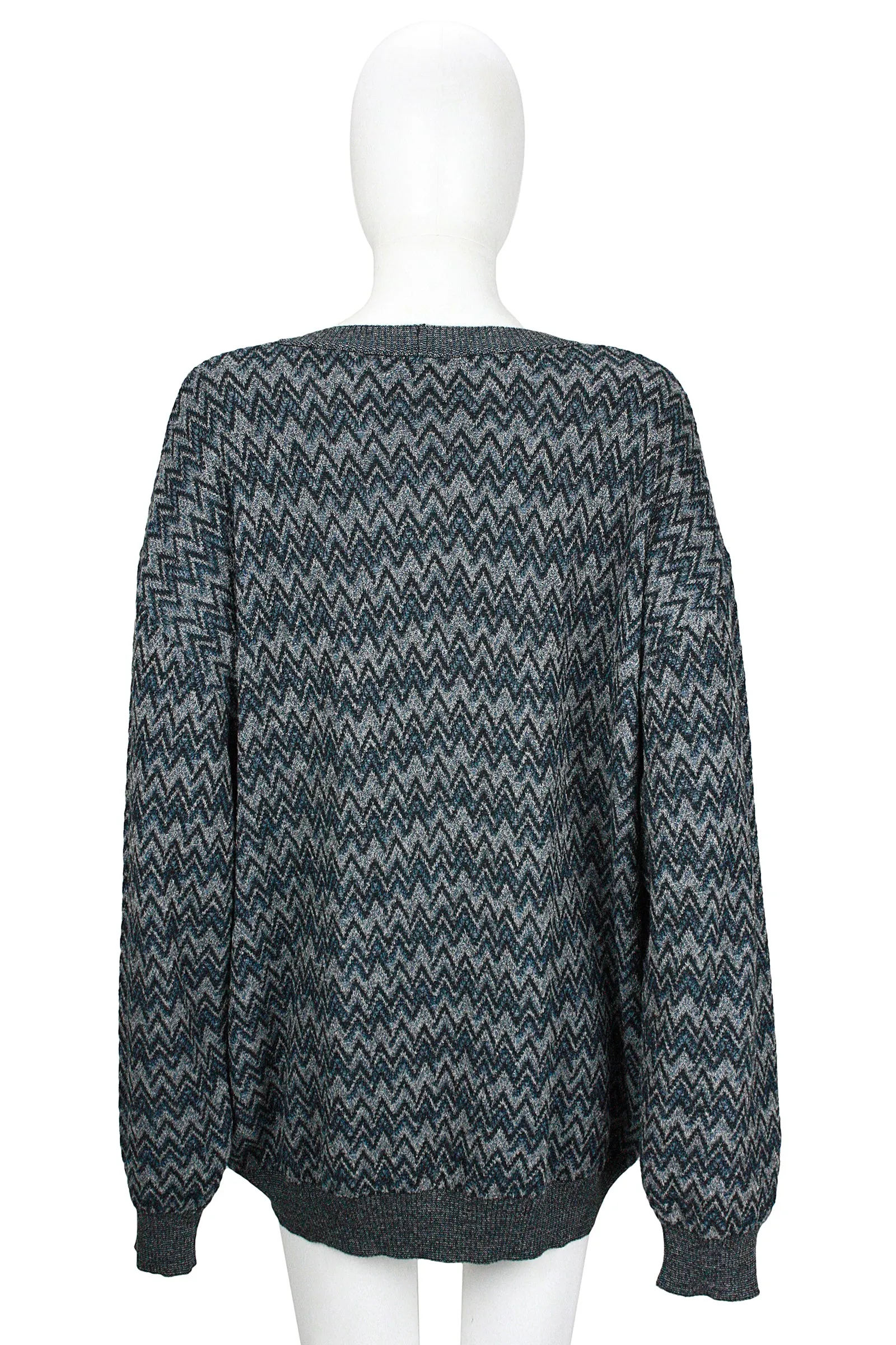 MISSONI Men's Circa 1990s Multicolor Zig Zag Sweater