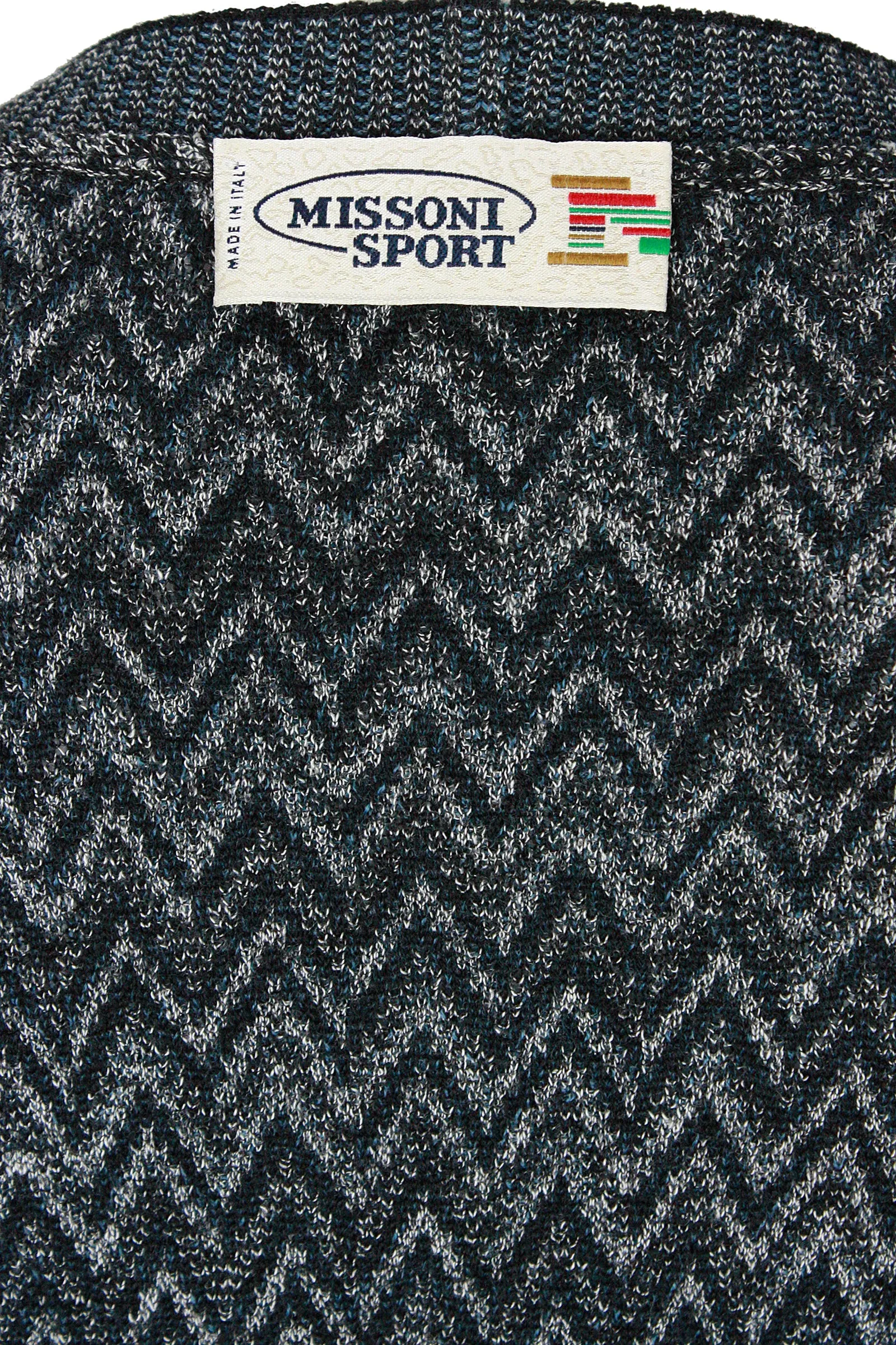 MISSONI Men's Circa 1990s Multicolor Zig Zag Sweater
