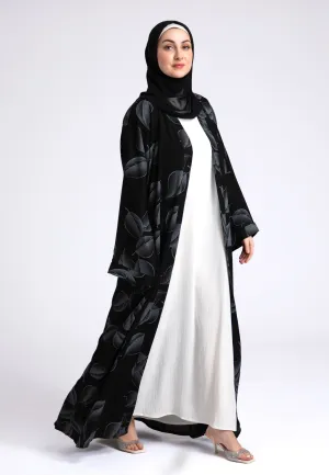 Moonstone Leaf Open Abaya (Premium)