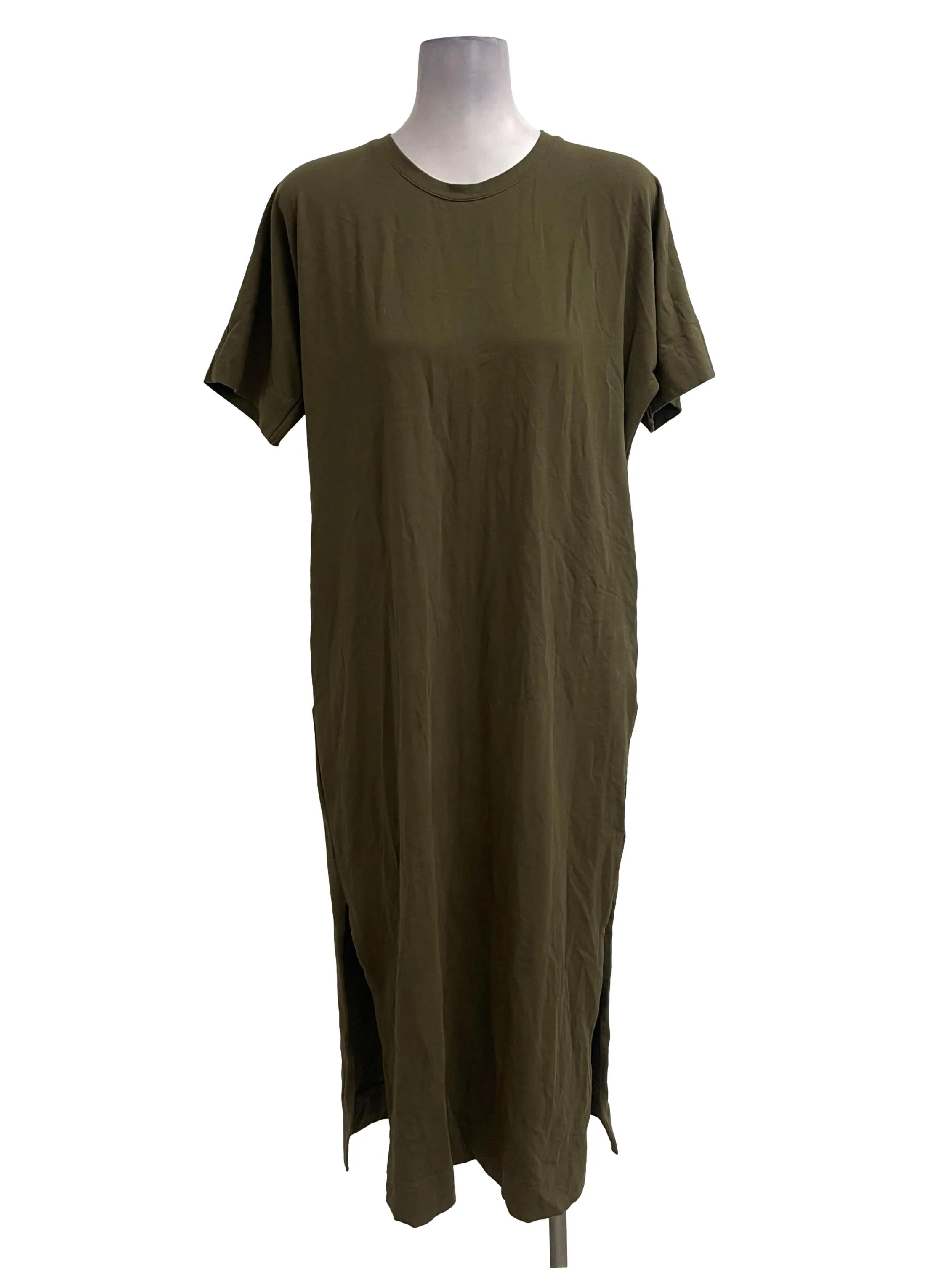 Moss Green Round Neck Dress OSN