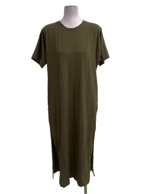 Moss Green Round Neck Dress OSN