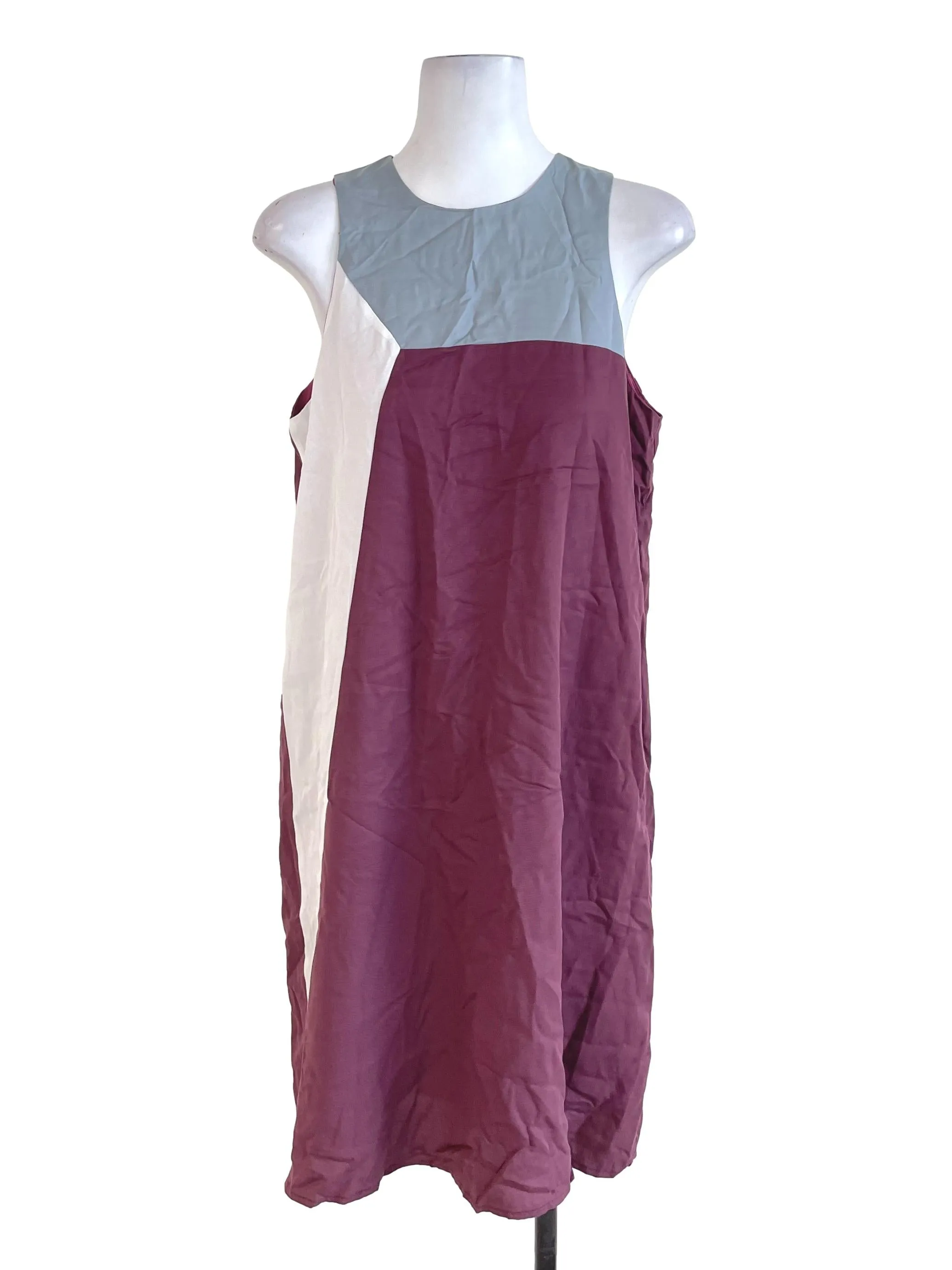 Mulberry Purple Contrast A-Line Dress