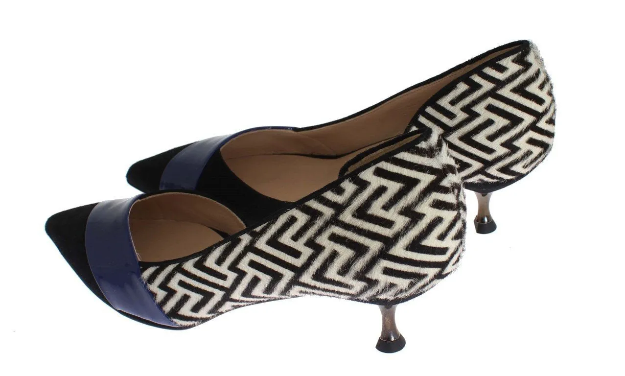 Multicolor Leather Heels Pumps