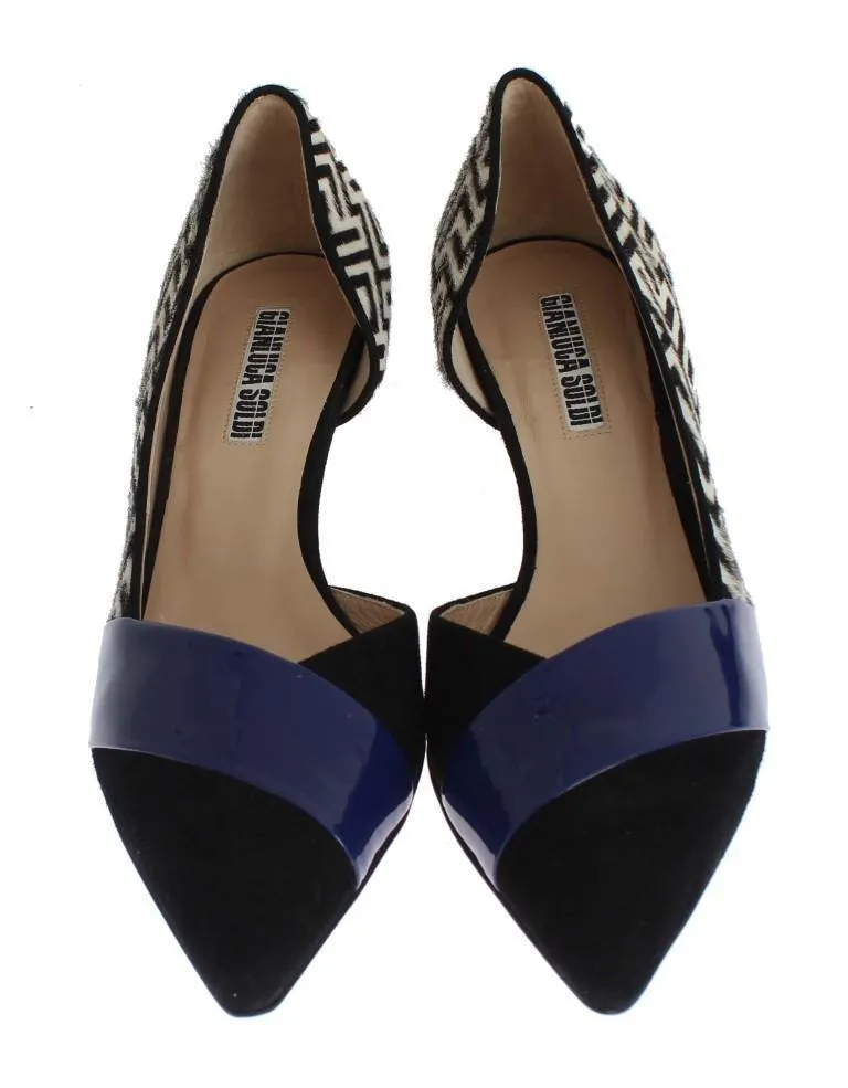 Multicolor Leather Heels Pumps