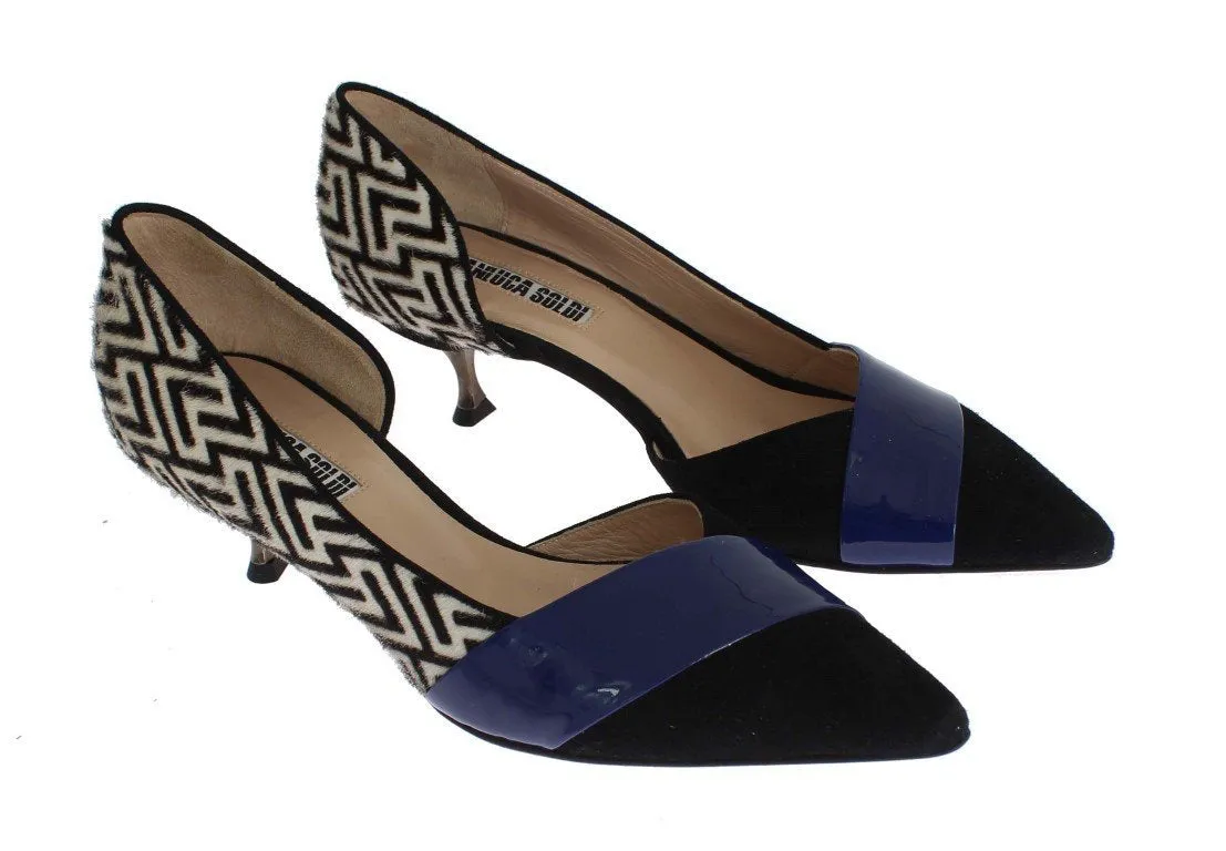 Multicolor Leather Heels Pumps