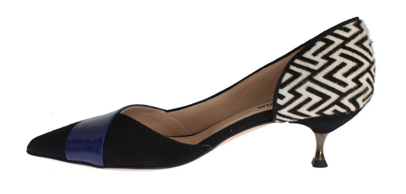 Multicolor Leather Heels Pumps