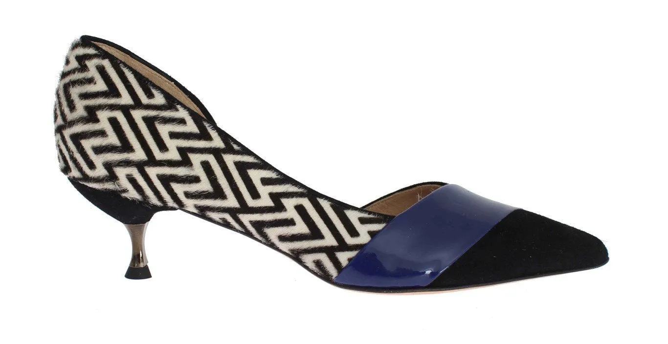 Multicolor Leather Heels Pumps